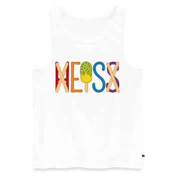 Eis - heiß - H EIS S - Männer Premium Bio Tank Top - Weiß - Vorne - Michal (187cm)