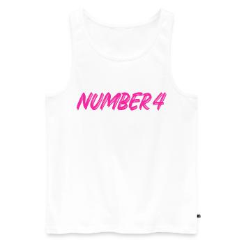 Number 4 - vier - vierter - vierte - 4 - Nummer 4 - Männer Premium Bio Tank Top - Weiß - Vorne - Michal (187cm)