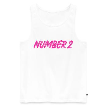 Numéro 2 - deux - deuxième - deuxième - 2 - numéro 2 - Débardeur bio Premium Homme - blanc - Devant - Michal (187cm)