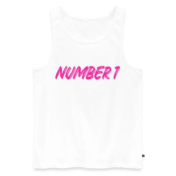 Number 1 - eins - erster - erste - 1 - Nummer 1 - Männer Premium Bio Tank Top - Weiß - Vorne - Michal (187cm)