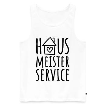 Hausmeisterservice - Hausmeister Service - Männer Premium Bio Tank Top - Weiß - Vorne - Michal (187cm)