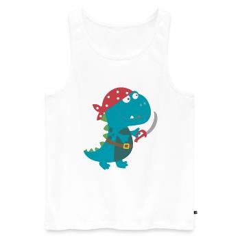 Dino Pirat Piratenkostüm Halloween Karneval Jungen - Männer Premium Bio Tank Top - Weiß - Vorne - Michal (187cm)