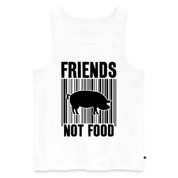 FRIENDS NOT FOOD VEGAN - Männer Premium Bio Tank Top - Weiß - Vorne - Michal (187cm)