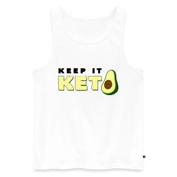 Keep It Keto Avocado Spruch Ketogene Diät Geschenk - Männer Premium Bio Tank Top - Weiß - Vorne - Michal (187cm)