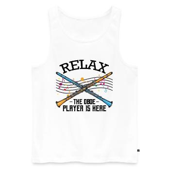 Oboe - Männer Premium Bio Tank Top - Weiß - Vorne - Michal (187cm)
