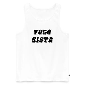 Yugo sista - style uni des Balkans - Débardeur bio Premium Homme - blanc - Devant - Michal (187cm)