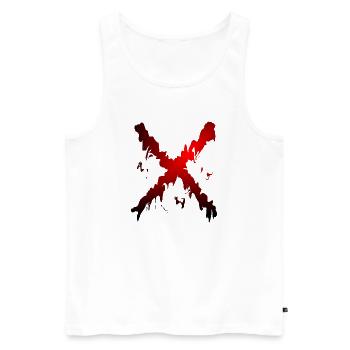 X Desing rot schwarz - Männer Premium Bio Tank Top - Weiß - Vorne - Michal (187cm)