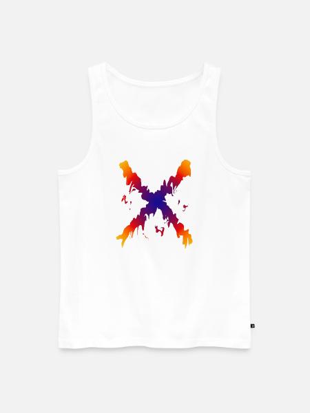 Regenbogen X Farbfluss Muster - Männer Premium Bio Tank Top - Weiß