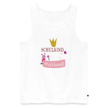 Schulkind erstklassig - Männer Premium Bio Tank Top - Weiß - Vorne - Michal (187cm)