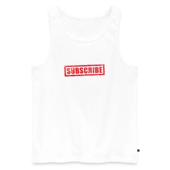 Grunge-Stempel abonnieren - Männer Premium Bio Tank Top - Weiß - Vorne - Michal (187cm)