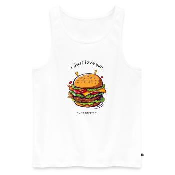 i love u and burger - Männer Premium Bio Tank Top - Weiß - Vorne - Michal (187cm)