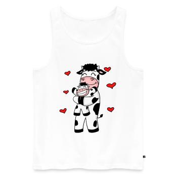 Kuh Familie Bauernhof Kühe Herz Geschenk - Männer Premium Bio Tank Top - Weiß - Vorne - Michal (187cm)