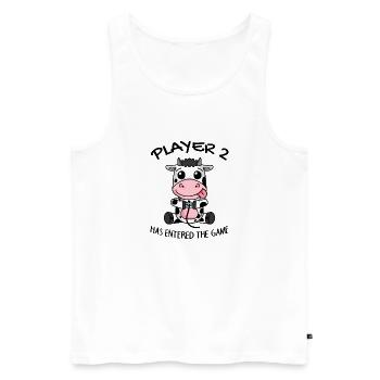 Zweite Kind Spieler 2 Baby Kuh Schwanger Geschenk - Männer Premium Bio Tank Top - Weiß - Vorne - Michal (187cm)
