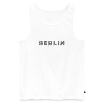 Berlin Lettre d’éclosion de la capitale allemande - Débardeur bio Premium Homme - blanc - Devant - Michal (187cm)