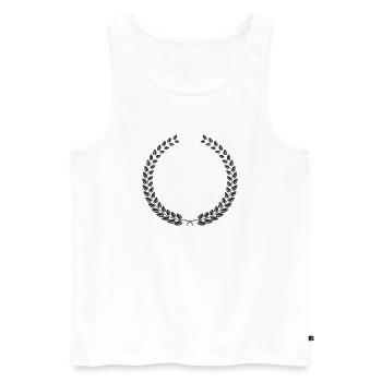 Laurel Wreath Vintage Award Badge Frame Vector - Männer Premium Bio Tank Top - Weiß - Vorne - Michal (187cm)