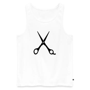 Friseur Schere Symbol - Männer Premium Bio Tank Top - Weiß - Vorne - Michal (187cm)