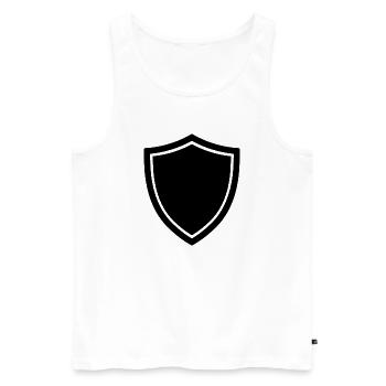 Schild-Symbol-Logo-Form-Sicherheit - Männer Premium Bio Tank Top - Weiß - Vorne - Michal (187cm)