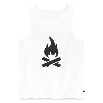 Lagerfeuer-Logo-Symbol - Männer Premium Bio Tank Top - Weiß - Vorne - Michal (187cm)