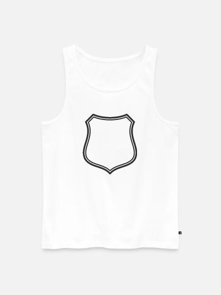 Leeres Schildlinien-Symbol Abzeichen Wappen Umrisssymbol - Männer Premium Bio Tank Top - Weiß