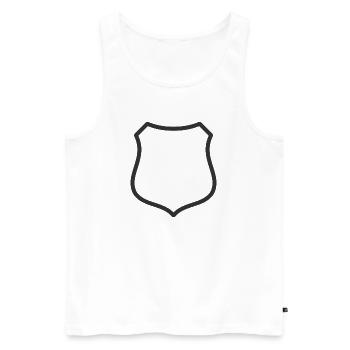 Leeres Schildlinien-Symbol Abzeichen Wappen Umrisssymbol - Männer Premium Bio Tank Top - Weiß - Vorne - Michal (187cm)