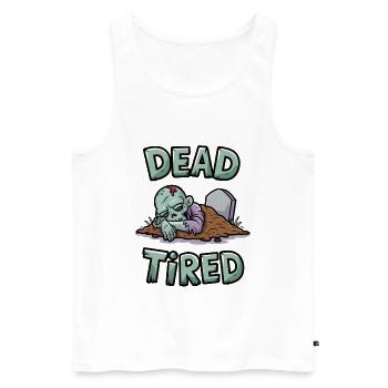 Dead Tired - Men's Premium Organic Tank Top - white - Front - Michal (187cm)