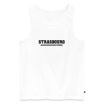 Strasbourg | France - Men's Premium Organic Tank Top - white - Front - Michal (187cm)