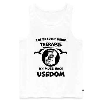 Usedom – Urlaub & Erinnerungen - Männer Premium Bio Tank Top - Weiß - Vorne - Michal (187cm)