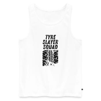 Reifentöter-Kader - Männer Premium Bio Tank Top - Weiß - Vorne - Michal (187cm)