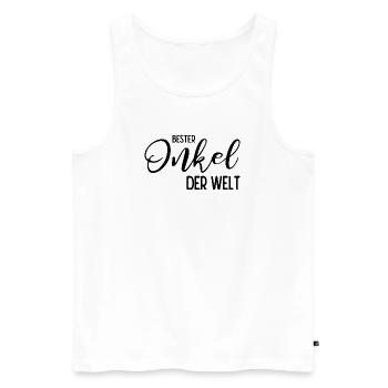 Bester Onkel der Welt - Männer Premium Bio Tank Top - Weiß - Vorne - Michal (187cm)
