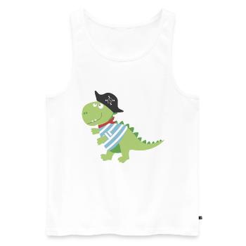 Dino Pirat Piratenkostüm Halloween Karneval Jungen - Männer Premium Bio Tank Top - Weiß - Vorne - Michal (187cm)