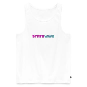 Synthwave - Men's Premium Organic Tank Top - white - Front - Michal (187cm)