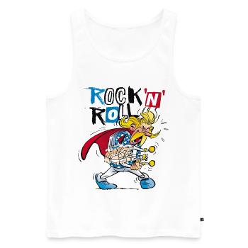Asterix & Obelix - Troubadix Rock'n' Roll Tee shir - Débardeur bio Premium Homme - blanc - Devant - Michal (187cm)