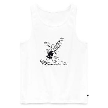 Asterix & Obelix - Asterix singt - Männer Premium Bio Tank Top - Weiß - Vorne - Michal (187cm)