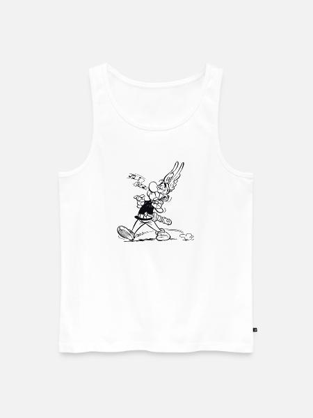 Asterix & Obelix - Asterix singt - Männer Premium Bio Tank Top - Weiß
