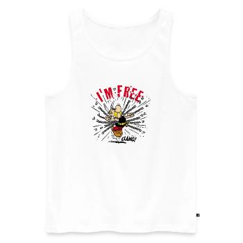 Asterix & Obelix - Asterix 'I'm Free' - Männer Premium Bio Tank Top - Weiß - Vorne - Michal (187cm)