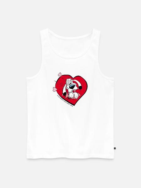 Asterix & Obelix - Idefix Mit Herz - Männer Premium Bio Tank Top - Weiß