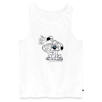 Asterix & Obelix Idefix Klopft Toc Toc Toc - Männer Premium Bio Tank Top - Weiß - Vorne - Michal (187cm)