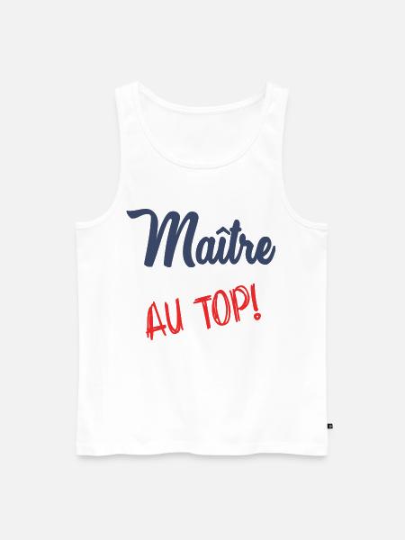 MASTER AT THE TOP - Men's Premium Organic Tank Top - white