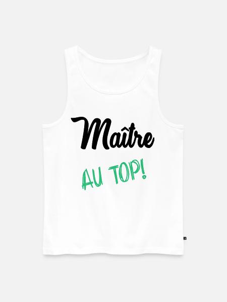 MAITRE. MAÎTRESSE. MERCI - Débardeur bio Premium Homme - blanc