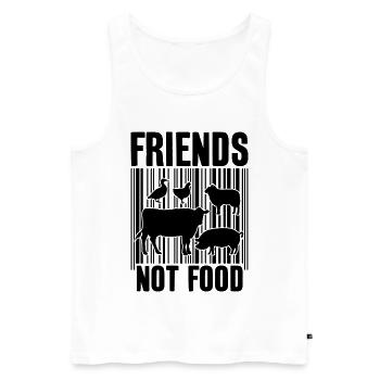 FRIENDS NOT FOOD VEGAN VEGANER - Männer Premium Bio Tank Top - Weiß - Vorne - Michal (187cm)