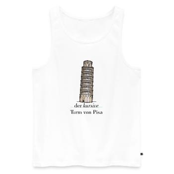 the cursive tower of Pisa - crooked versus italic - Men's Premium Organic Tank Top - white - Front - Michal (187cm)