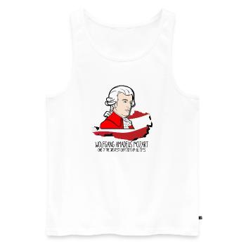 Wolfgang Amadeus Mozart - greatest composer - Männer Premium Bio Tank Top - Weiß - Vorne - Michal (187cm)
