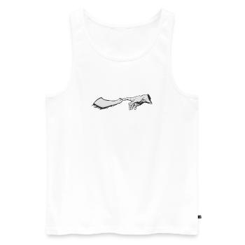 Gott, ein Hund und Michelangelo - Männer Premium Bio Tank Top - Weiß - Vorne - Michal (187cm)