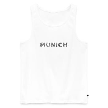 Munich Bavière German City Hatching lettrage - Débardeur bio Premium Homme - blanc - Devant - Michal (187cm)