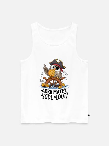 Hodl The Loot! - Men's Premium Organic Tank Top - white