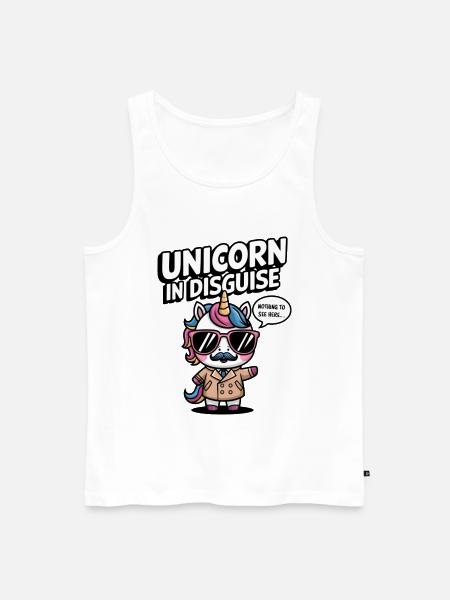 Unverkleidetes Einhorn - Männer Premium Bio Tank Top - Weiß