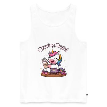 Brewing Magic! - Men's Premium Organic Tank Top - white - Front - Michal (187cm)