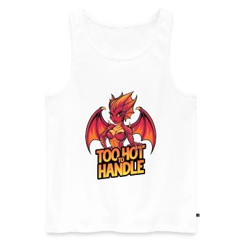 Too Hot To Handle - Men's Premium Organic Tank Top - white - Front - Michal (187cm)