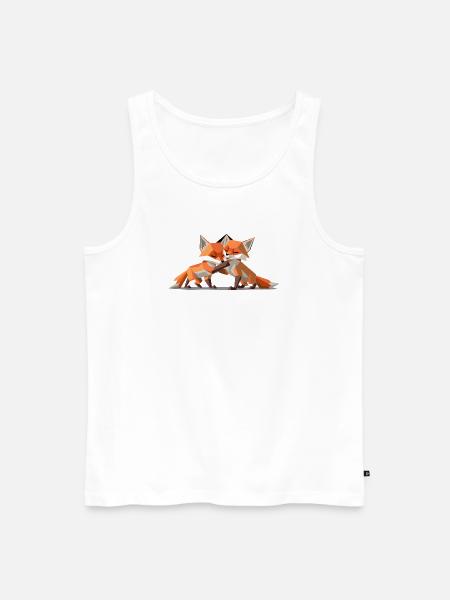 Renardeaux low-poly - Débardeur bio Premium Homme - blanc