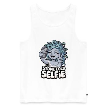 Eiskaltes Selfie - Männer Premium Bio Tank Top - Weiß - Vorne - Michal (187cm)
